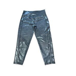 IDEOLOGY.Metallic Gray High-Waisted Leggings‎ Size L Made In Lesotho